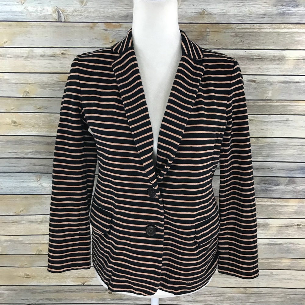J. Crew Maritime Striped Casual Cotton Blazer - Picture 3 of 8